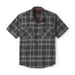 Harley-Davidson Men's H-D TECH Coolmax Button-Up Short Sleeve Shirt, Gray Plaid 96515-25VM