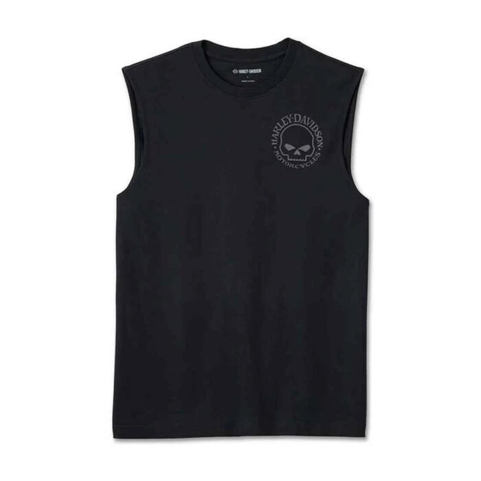 Harley-Davidson Men's Willie G Skull Sleeveless Muscle Shirt Tee, Black 99052-24VM - Image 1