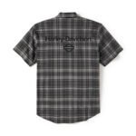 Harley-Davidson Men's H-D TECH Coolmax Button-Up Short Sleeve Shirt, Gray Plaid 96515-25VM - Image 2