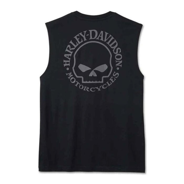 Harley-Davidson Men's Willie G Skull Sleeveless Muscle Shirt Tee, Black 99052-24VM - Image 2