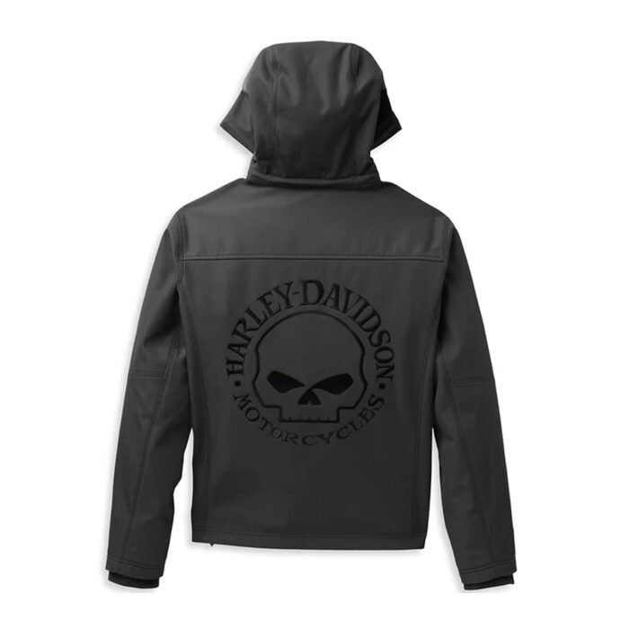 Harley-Davidson Men's Willie G Skull Hooded Softshell Jacket, Black 98404-22VM - Image 3