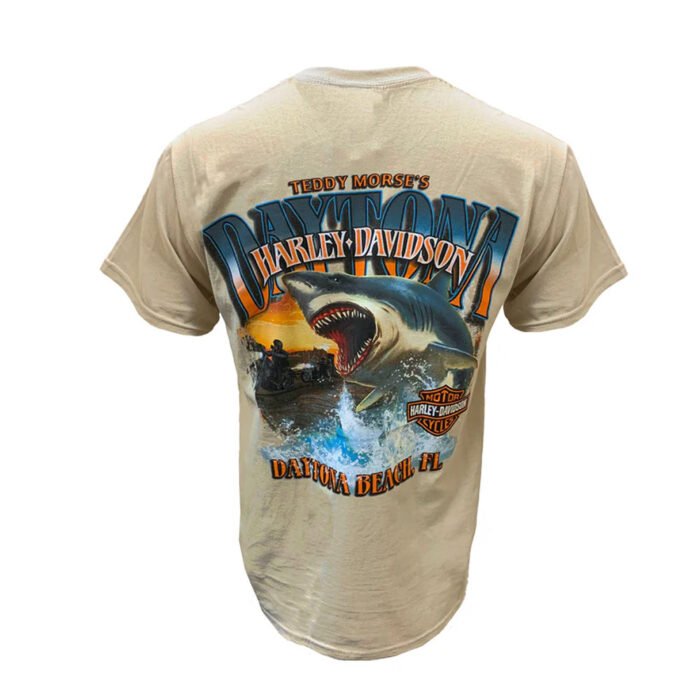 Teddy Morse's Daytona Harley-Davidson Men's Great White Shark Short Sleeve Shirt - Image 2