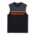 Harley-Davidson Men's H-D TECH Coolmax Moisture Wicking Sleeveless Shirt, Asphalt Gray/Black Tank 96490-25VM