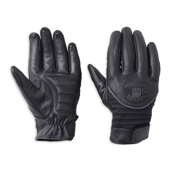 Harley-Davidson Men's Willie G. Skull Mixed Media Full-Finger Gloves, Black 98136-22VM - Image 1