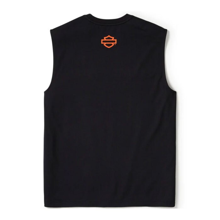 Harley-Davidson Men's H-D TECH Coolmax Moisture Wicking Sleeveless Shirt, Asphalt Gray/Black Tank 96490-25VM - Image 2