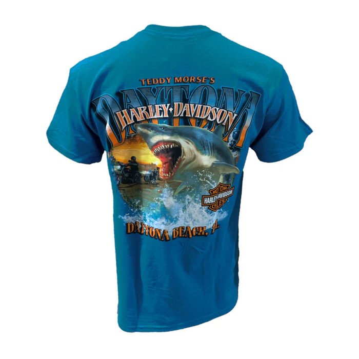 Teddy Morse's Daytona Harley-Davidson Men's Great White Shark Short Sleeve Shirt - Image 4
