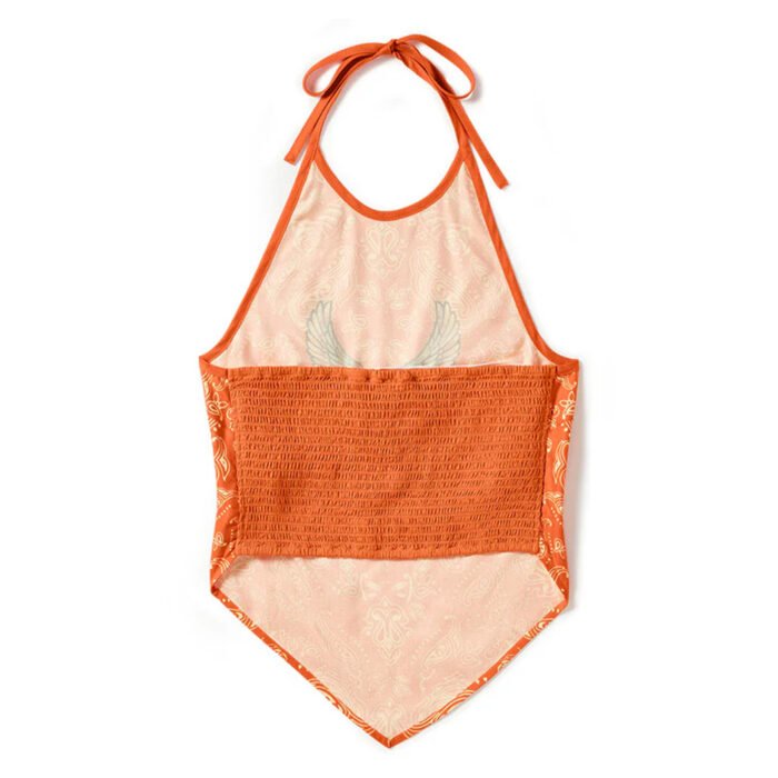 Harley-Davidson Women's Neon Eagle Paisley Bandana Halter Neck Tank, Orange 96555-25VW - Image 2