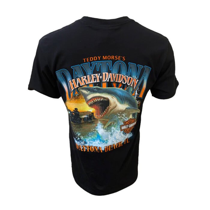 Teddy Morse's Daytona Harley-Davidson Men's Great White Shark Short Sleeve Shirt - Image 6