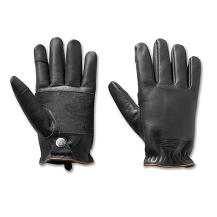 Harley-Davidson Men's Rancher Leather Glove, Black 97600-25VM - Image 1