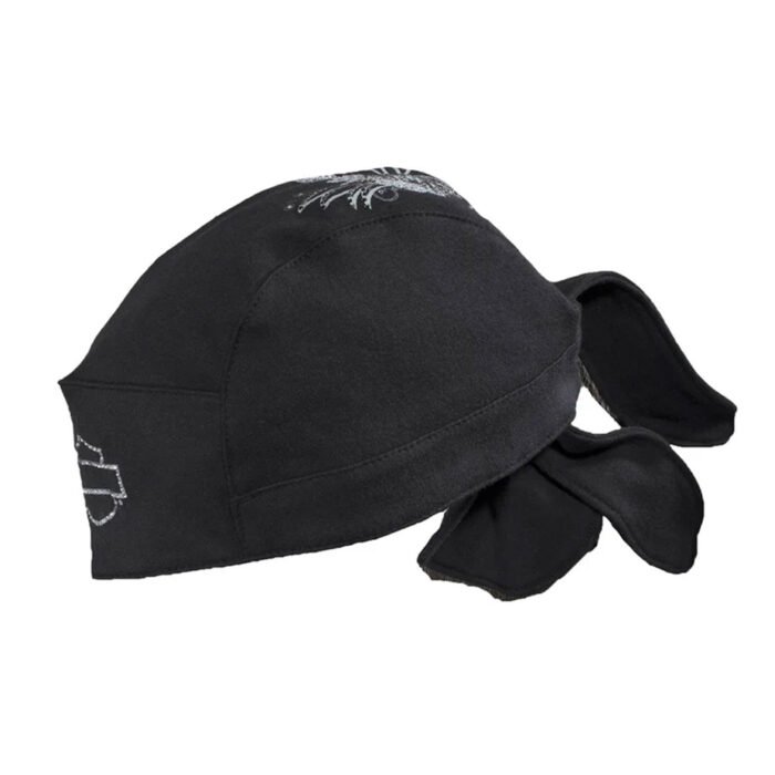 Harley-Davidson Women's Rhinestone Wing Skull Cap Headwrap, Black 99419-12VW - Image 1