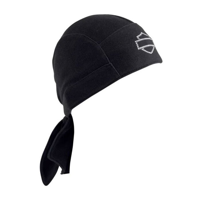 Harley-Davidson Women's Rhinestone Wing Skull Cap Headwrap, Black 99419-12VW - Image 3
