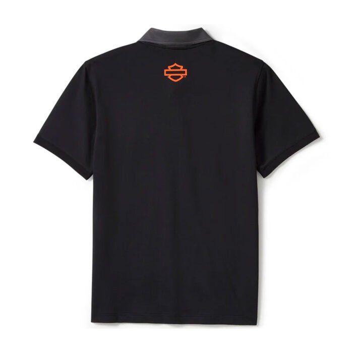 Harley-Davidson Men's H-D Tech Coolmax Polo Short Sleeve Shirt, Black/Gray 96482-25VM - Image 2