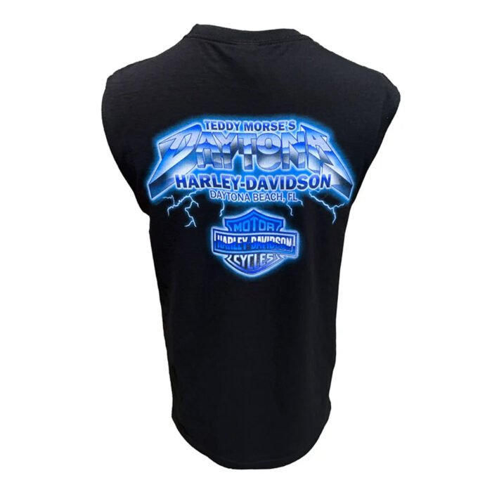 Harley-Davidson Men's Bike Week 2025 Lightning Strike Sleeveless Muscle Shirt, Black - Image 2