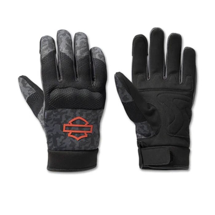 Harley-Davidson Men's Dyna Knit Mesh Full-Finger Gloves, Camo Black 98136-23VM - Image 1
