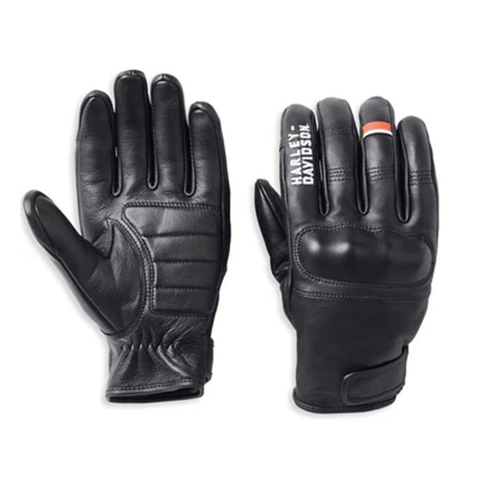 Harley-Davidson Men's South Shore Full-Finger Leather Gloves, Black 98140-22VM - Image 1