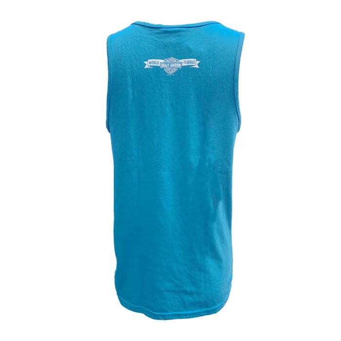 Teddy Morse's Daytona Harley-Davidson Exclusive Men's Crusader Tank Top Sleeveless Shirt, Scuba Light Blue - Image 2