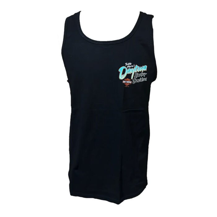 Teddy Morse's Daytona Harley-Davidson Men's Exclusive Ride The Loop Sleeveless Shirt, Black Tank - Image 1