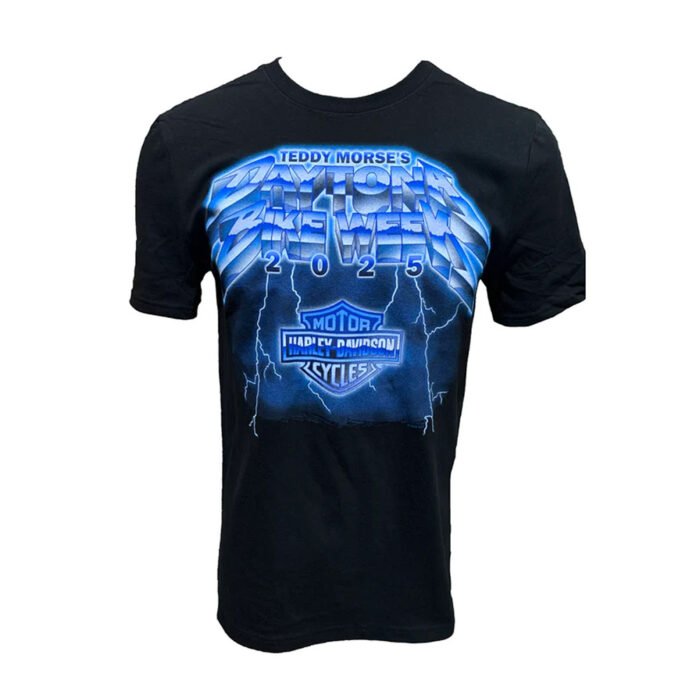Harley-Davidson Men's Bike Week 2025 Lightning Strike Short Sleeve Shirt, Black - Image 1