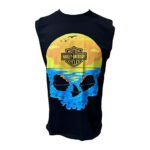 Teddy Morse's Daytona Harley-Davidson Men's Daybreak Skull 2.0 Sleeveless Shirt, Black Muscle Tee