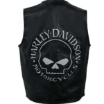 Motorcycle Vest Skull Leather - Harley-Davidson Men's Genuine Biker Vest - Image 2