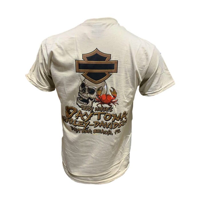 Harley-Davidson Men's Bike Week 2025 Salty Beach Crab Short Sleeve Shirt, Sand Brown, Brunt Orange - Image 2