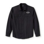 Harley-Davidson Men's Bar & Shield Solid Long Sleeve Shirt, Black 96511-25VM
