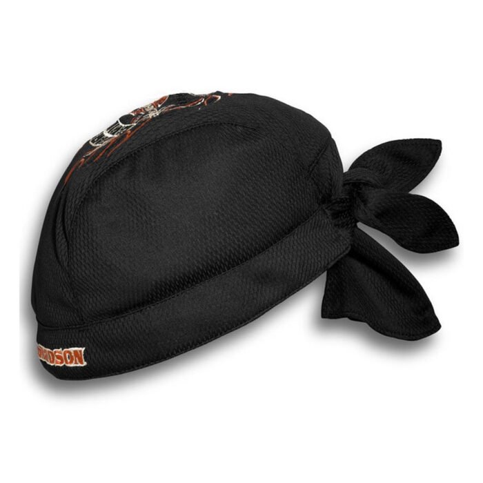 Harley-Davidson Men's Flames Quick Dry Mesh Skull Cap, Black 99435-16VM SKU: 99435-16VM/000S - Image 1