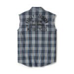 Harley-Davidson Men's V-Twin Button-Up Equipped Plaid Blowout Sleeves Shirt, Gray 96495-25VM - Image 2