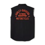 Harley-Davidson Men's V-Twin Button-Up Equipped Solid Blowout Sleeves Shirt, Black 96496-25VM - Image 2