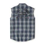Harley-Davidson Men's V-Twin Button-Up Equipped Plaid Blowout Sleeves Shirt, Gray 96495-25VM - Image 2