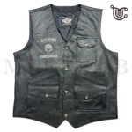 Motorcycle Vest Skull Leather - Harley-Davidson Men's Genuine Biker Vest - Image 3
