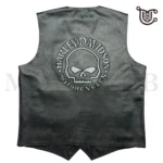 Motorcycle Vest Skull Leather - Harley-Davidson Men's Genuine Biker Vest - Image 4