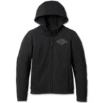 Harley-Davidson Women's Hooded Fleece Jacket - Harley-Davidson Deflector, Black 98112-23VW - Image 3