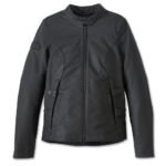 Women's Harley-Davidson Paradigm Triple Vent Leather Jacket in black, featuring Triple Vent System 2.0, CE-ready armor pockets, and reflective piping for riding safety and comfort