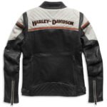 Women's Triple Vent Jacket - Harley-Davidson Miss Enthusiast II Leather, White/Black/Orange 98008-21VW - Image 2