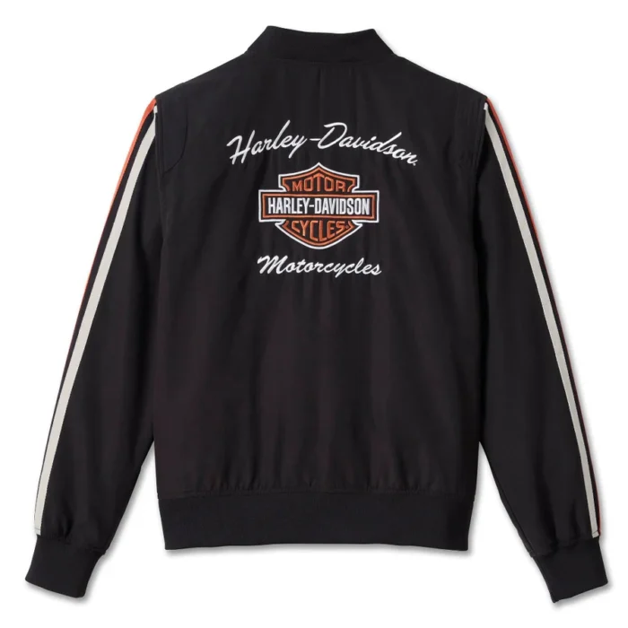 Women's Stripe Bomber Jacket - Harley-Davidson Black/Orange