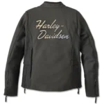 Women's Leather Riding Jacket - Harley-Davidson Gallun 2.0 Triple Vent, Olive Green 98000-24VW - Image 2