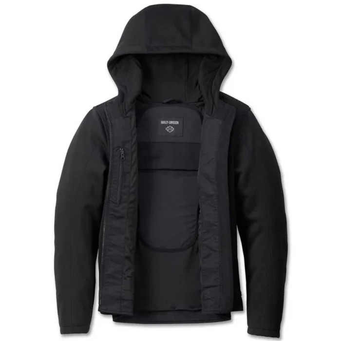 Women's Hooded Fleece Jacket - Harley-Davidson Deflector Black