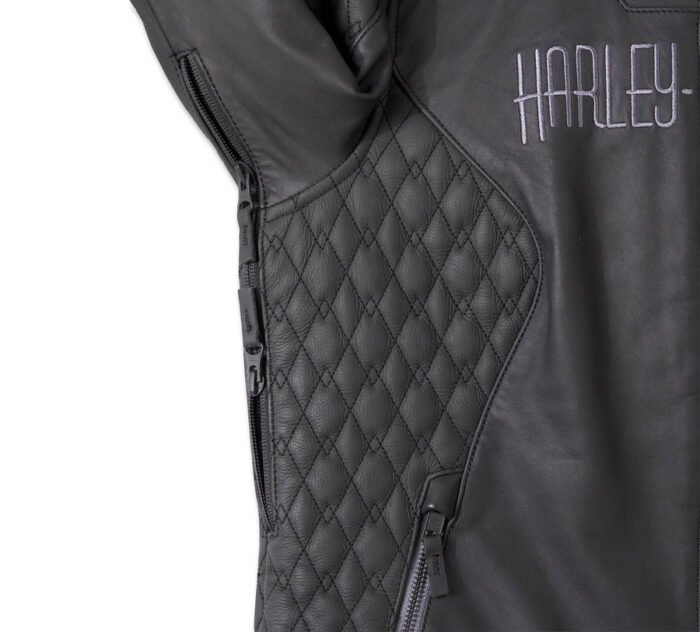 Women's Riding Leather Jacket - Harley-Davidson Skull Graphic