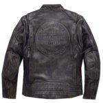 Harley-Davidson style 2 in 1 leather motorcycle jacket with removable sleeves