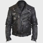 Men leather jacket – Harley-Davidson vintage biker motorcycle jacket in black