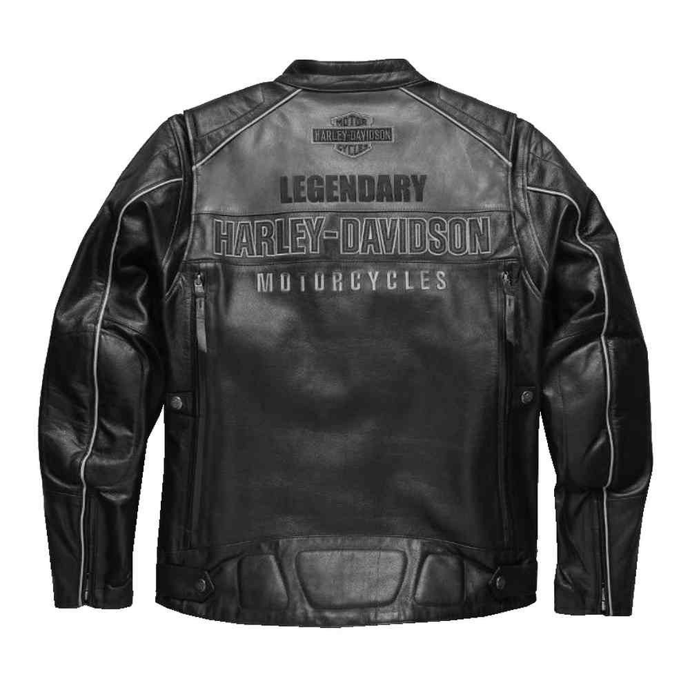 1_imresizer (5) Black cowhide leather Men's Harley-Davidson Legendary riding jacket with logo