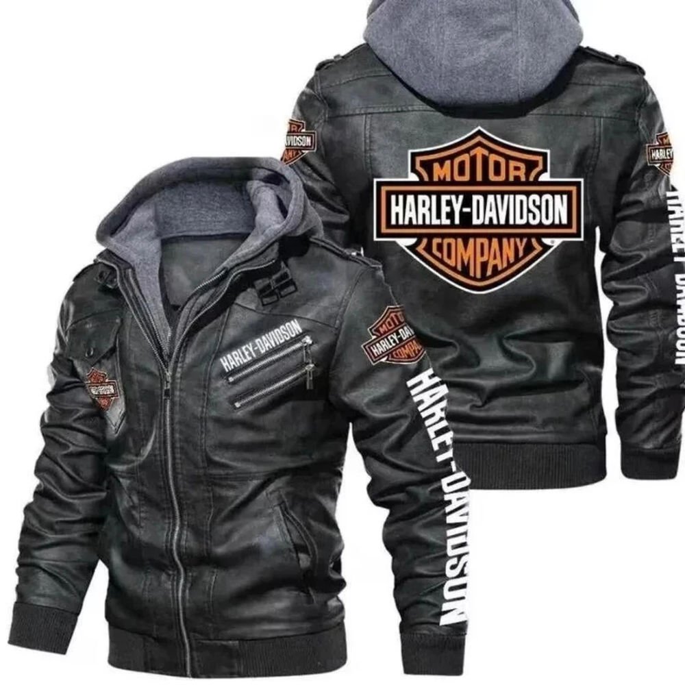 1_imresizer (7) Men's Harley-Davidson black leather motorcycle jacket with removable hood – 3-in-1 biker design