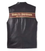 Men Harley Davidson Genuine Black Leather Motorcycle Vest Biker Riding Waistcoat - Image 2