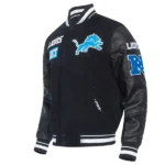 NFL Detroit Lions Classic Men's Rib Wool Varsity Jacket - Image 3