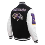 NFL BALTIMORE RAVENS MASHUP MEN'S RIB WOOL VARSITY JACKET - Image 4