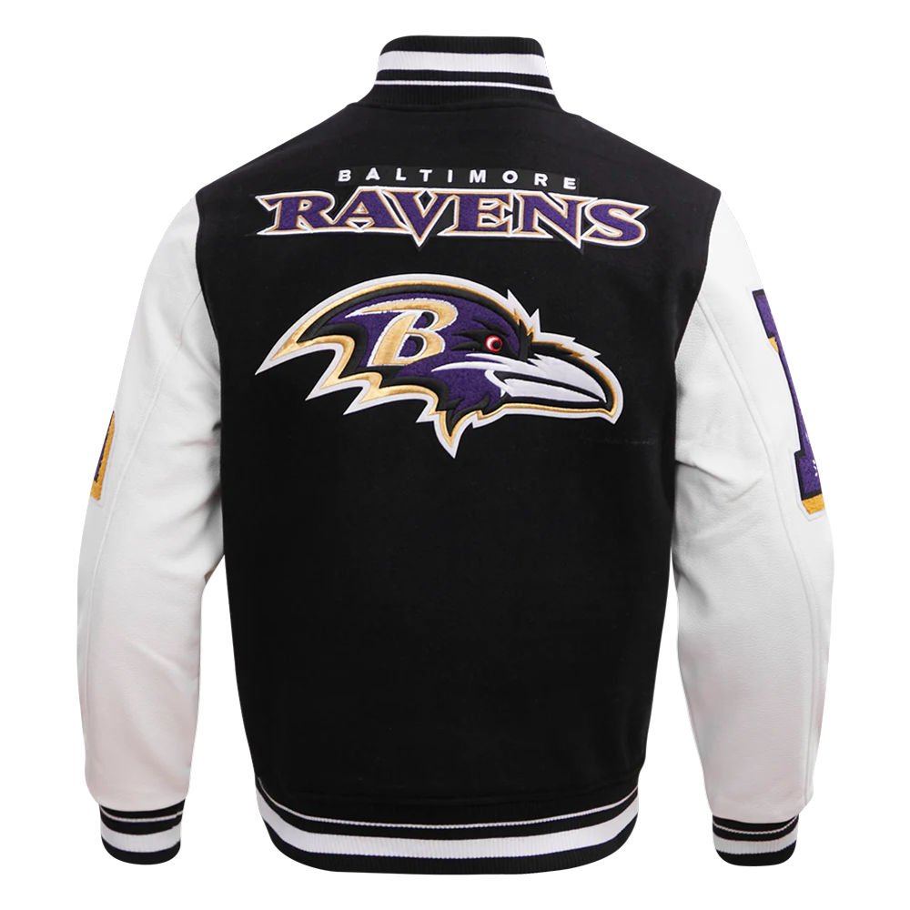 4_imresizer Baltimore Ravens varsity jacket back with large chenille Ravens logo and lettering