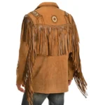 Western Cowboy Leather Jacket - Genuine Cowhide & Fringe Style - Image 5