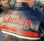 Mens Handmade Indian Motorcycle Genuine Cowhide Leather Freeway Biker Jacket - Image 2