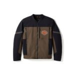 Front view of Harley-Davidson men's motorbike jacket 97133-25VM with waterproof CE protection